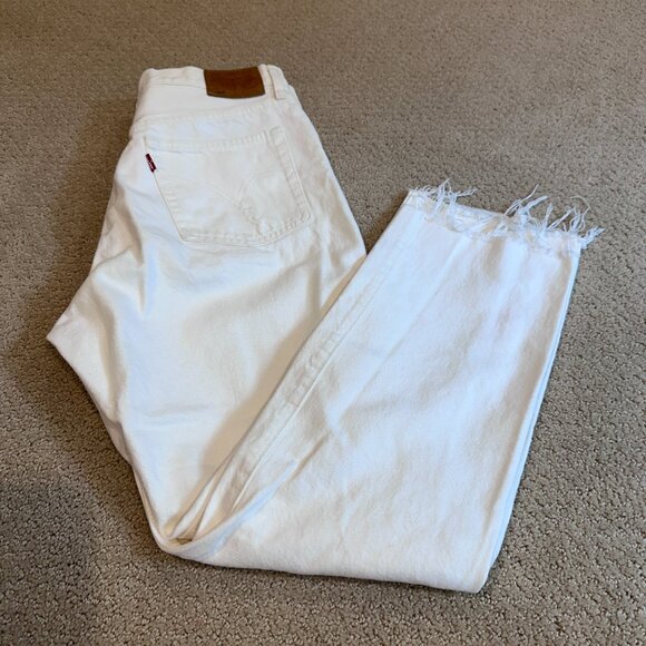 Levi’s Jeans 501 Premium White High Rise Straight Leg Boho Sz 31 #PC9-36200-0216 - Picture 5 of 16